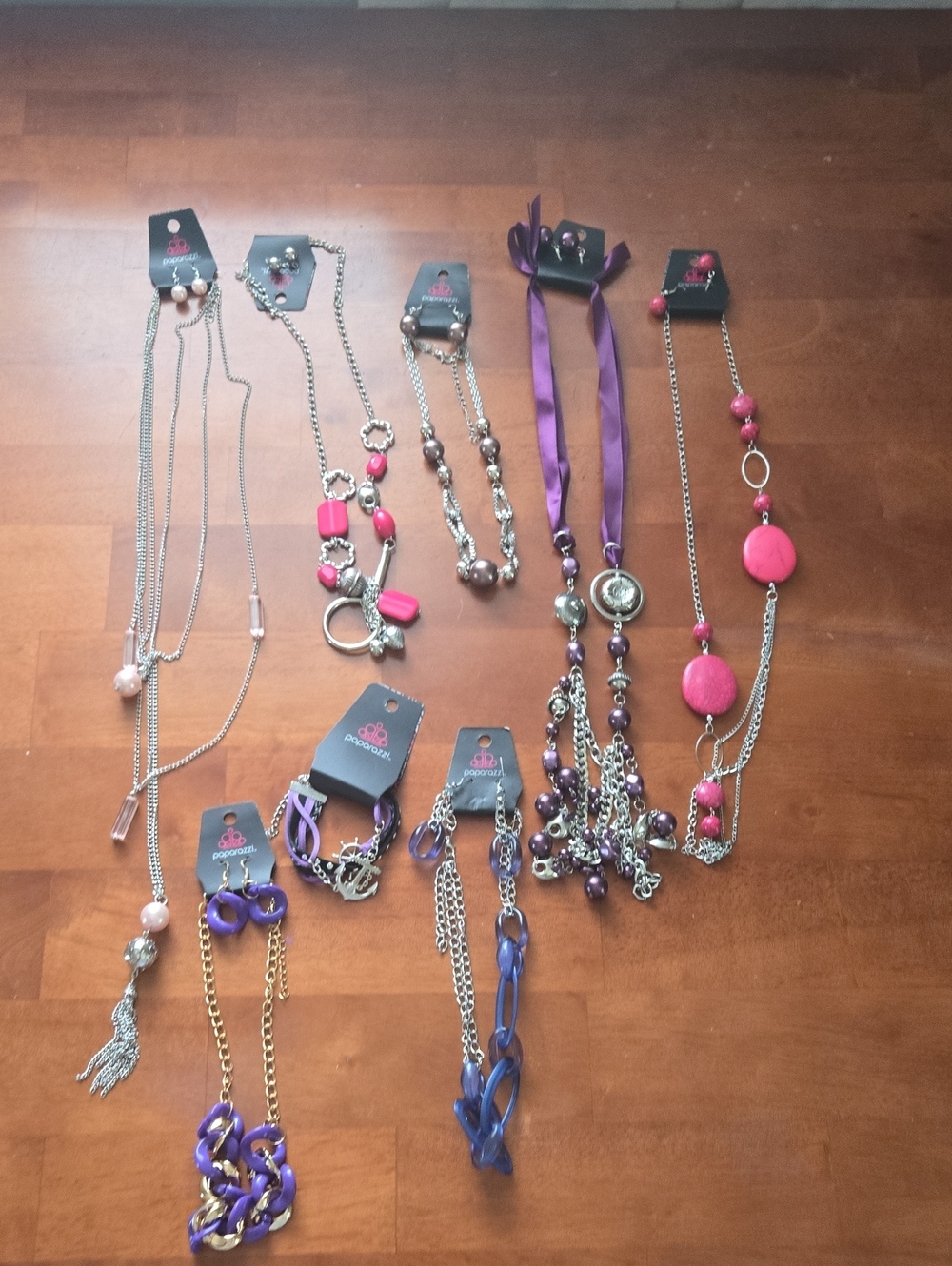 paparazzi Purple & Pink Mixed-Media Women's Necklace Set - Picture 1 of 5